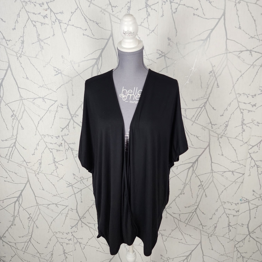 Papillon Black Bamboo Stretch Open Front Batwing Cardigan